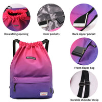 Waterproof Gym Drawstring Backpack Sports Bags for Women Outdoor Hiking Training Fitness Swimming Surfing Bag For Shoes Storage
