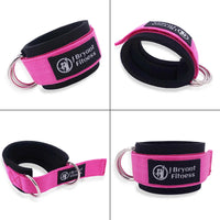 J Bryant Double D-Ring Neoprene Ankle Straps - Cable Machine Cuffs