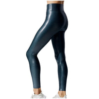 Metallic Shiny High-Waist Leggings - Stretchy Streetwear