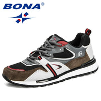 BONA Designer Leather Action Sport Sneakers - Marathon Stability