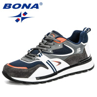 BONA Designer Leather Action Sport Sneakers - Marathon Stability