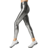 Metallic Shiny High-Waist Leggings - Stretchy Streetwear