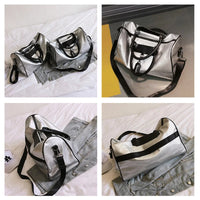 Women Silver Fitness Gym Bag Traveling Bags Glitter Sac De Sport For Men Training Travel Tas Sports Outdoor Gymtas Sporttas xa32