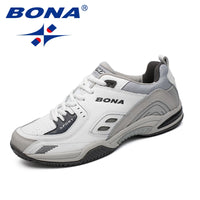 BONA Men's Lace-Up Tennis Sneakers - Breathable Lightweight Athletic