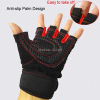 Long Wrist Belt Gym Gloves - Anti-Slip Crossfit & Weightlifting