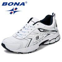 BONA Men's Leather Microfiber Casual Sneakers - Hard-Wearing Comfort