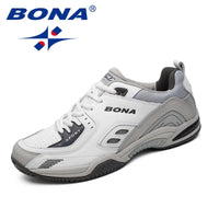 BONA Men's Lace-Up Tennis Sneakers - Breathable Lightweight Athletic