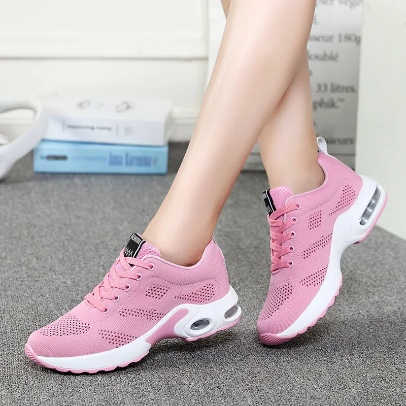 Women's Breathable Mesh Stability Running Sneakers - Lightweight