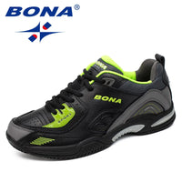 BONA Men's Lace-Up Tennis Sneakers - Breathable Lightweight Athletic