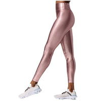 Metallic Shiny High-Waist Leggings - Stretchy Streetwear