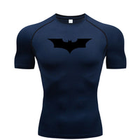 Bat Print Men's Compression Gym T-Shirt - Short Sleeve
