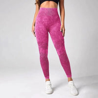 Tie-Dye Tummy Control Yoga Leggings - Seamless Ankle-Length