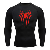 Spider Print Long-Sleeve Men's Compression Rash Guard