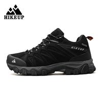 HIKEUP Men's Leather Trekking Shoes - Breathable Rubber Outsole