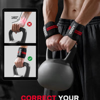 Extra-Strength Wrist Support Wraps - Weightlifting & Gym Training