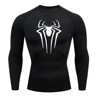 Spider Print Long-Sleeve Men's Compression Rash Guard