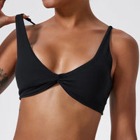 Hearuisavy Shockproof Push-Up Sports Bra - Pleated Quick-Dry