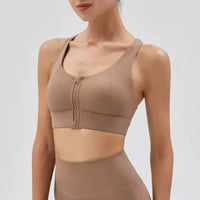 Front-Zip High-Impact Sports Bra - Shock-Proof Quick-Dry