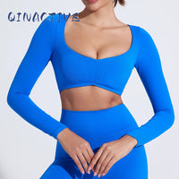 Long Sleeve Crop Workout Top - Breathable Anti-Pill Fabric