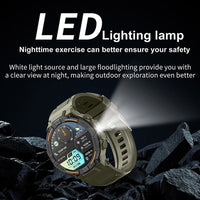 Military-Grade 360x360 HD Smartwatch - Flashlight, BT Call & Health