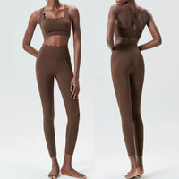 Solid Colour 2-Piece Slim-Fit Gym Set - Breathable Nylon