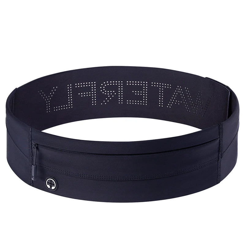 WATERFLY Running Belt Fanny Pack Slim Elastic Sport Workout Waistband For Men and Women Belt Marathon Jogger Waist Bag
