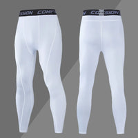 Men's Skinny Compression Gym Trousers - Dry-Fit Elastane