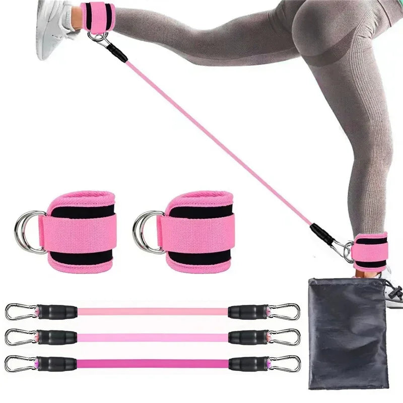 LHU Ankle Strap Resistance Band Set - Yoga & Gym Workout Equipment