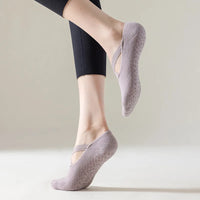 Non-Slip Silicone Grip Yoga Socks - Cotton Barre & Pilates Socks