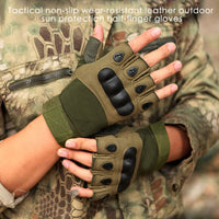 Nylon Half-Finger Tactical Sport Gloves - Combat & Outdoor Hunting