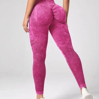 Tie-Dye Tummy Control Yoga Leggings - Seamless Ankle-Length