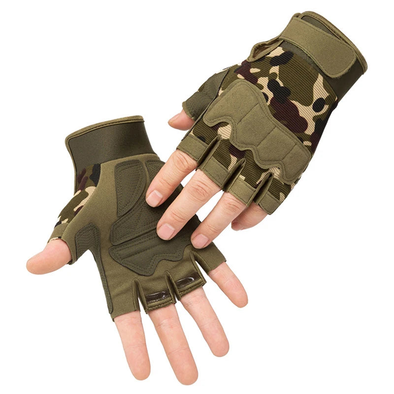 Tactical Fingerless Military Gloves - Anti-Slip Outdoor & Hunting