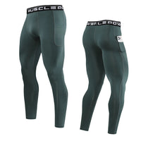 Men's Skinny Compression Gym Trousers - Dry-Fit Elastane