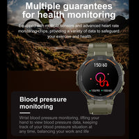 Military-Grade 360x360 HD Smartwatch - Flashlight, BT Call & Health