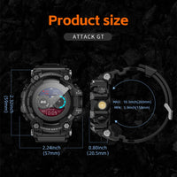 LOKMAT ATTACK-GT Rugged Sport Smartwatch - Flashlight & BT Calls