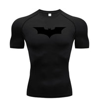 Bat Print Men's Compression Gym T-Shirt - Short Sleeve