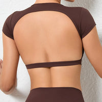 Hearuisavy Backless Breathable Crop Top - Anti-Pill Gym Shirt