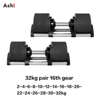 Adjustable Dumbbell Pair - 2kg to 45kg Max Home Fitness Set