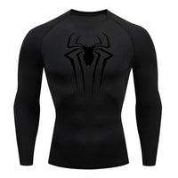 Spider Print Long-Sleeve Men's Compression Rash Guard