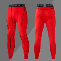 Men's Skinny Compression Gym Trousers - Dry-Fit Elastane