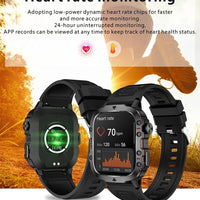 2025 New For Men Military Smart Watch Men IP68 5ATM Outdoor Sports Fitness Tracker Health Monitor 1.96" BT Call Smartwatch