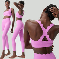 Solid Colour 2-Piece Slim-Fit Gym Set - Breathable Nylon