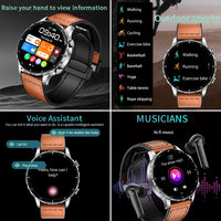 LIGE Magnetic Leather Strap Smartwatch - Bluetooth Calling & Health