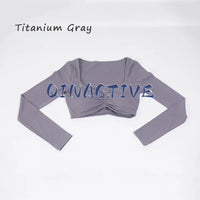 Long Sleeve Crop Workout Top - Breathable Anti-Pill Fabric