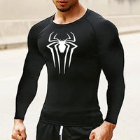 Spider Print Long-Sleeve Men's Compression Rash Guard
