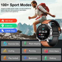 LIGE Magnetic Leather Strap Smartwatch - Bluetooth Calling & Health