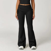 High-Waist Flared Bell-Bottom Yoga Leggings - Butt-Lifting Scrunch