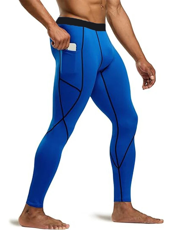 Men's Solid Compression Tights - Quick-Dry Crossfit & Basketball