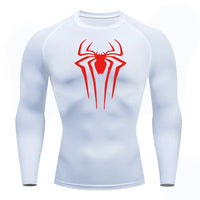 Spider Print Long-Sleeve Men's Compression Rash Guard