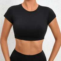 Hearuisavy Backless Breathable Crop Top - Anti-Pill Gym Shirt